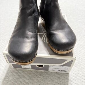 Dansko Black Leather Ankle Boots